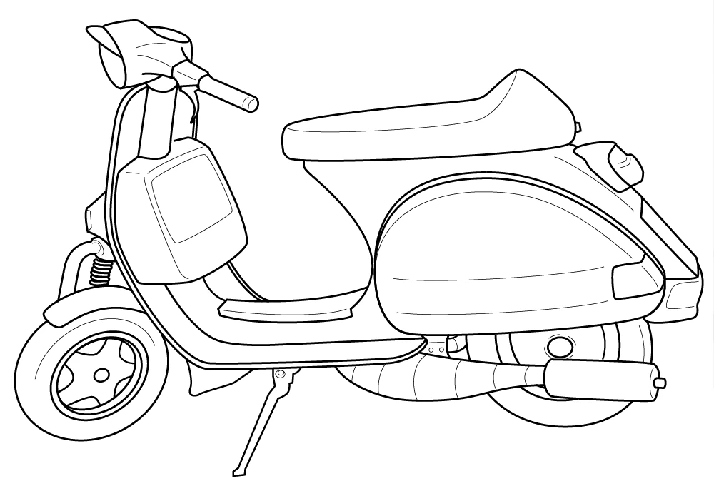 Dibujo gratuito Ciclomotor #139548 de la coleccion Transporte para imprimir