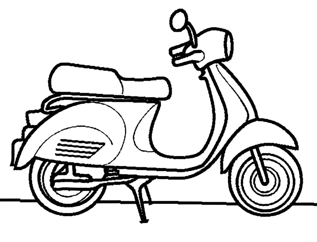 Dibujo para colorear: Ciclomotor (Transporte) #207554 - Dibujos para Colorear e Imprimir Gratis