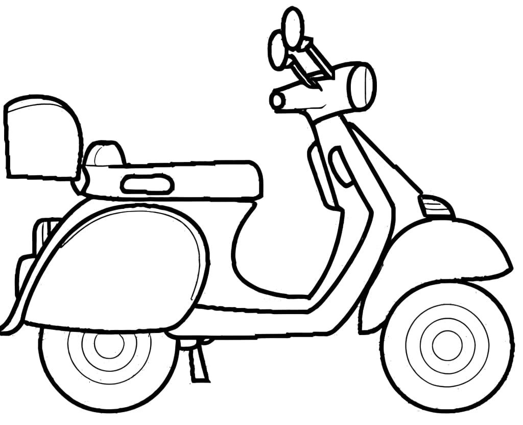 Dibujo para colorear: Ciclomotor (Transporte) #207555 - Dibujos para Colorear e Imprimir Gratis