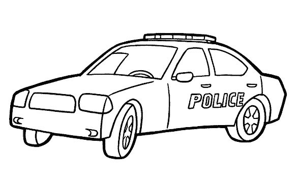 Dibujo para colorear: Coche de Policía (Transporte) #142942 - Dibujos para Colorear e Imprimir Gratis