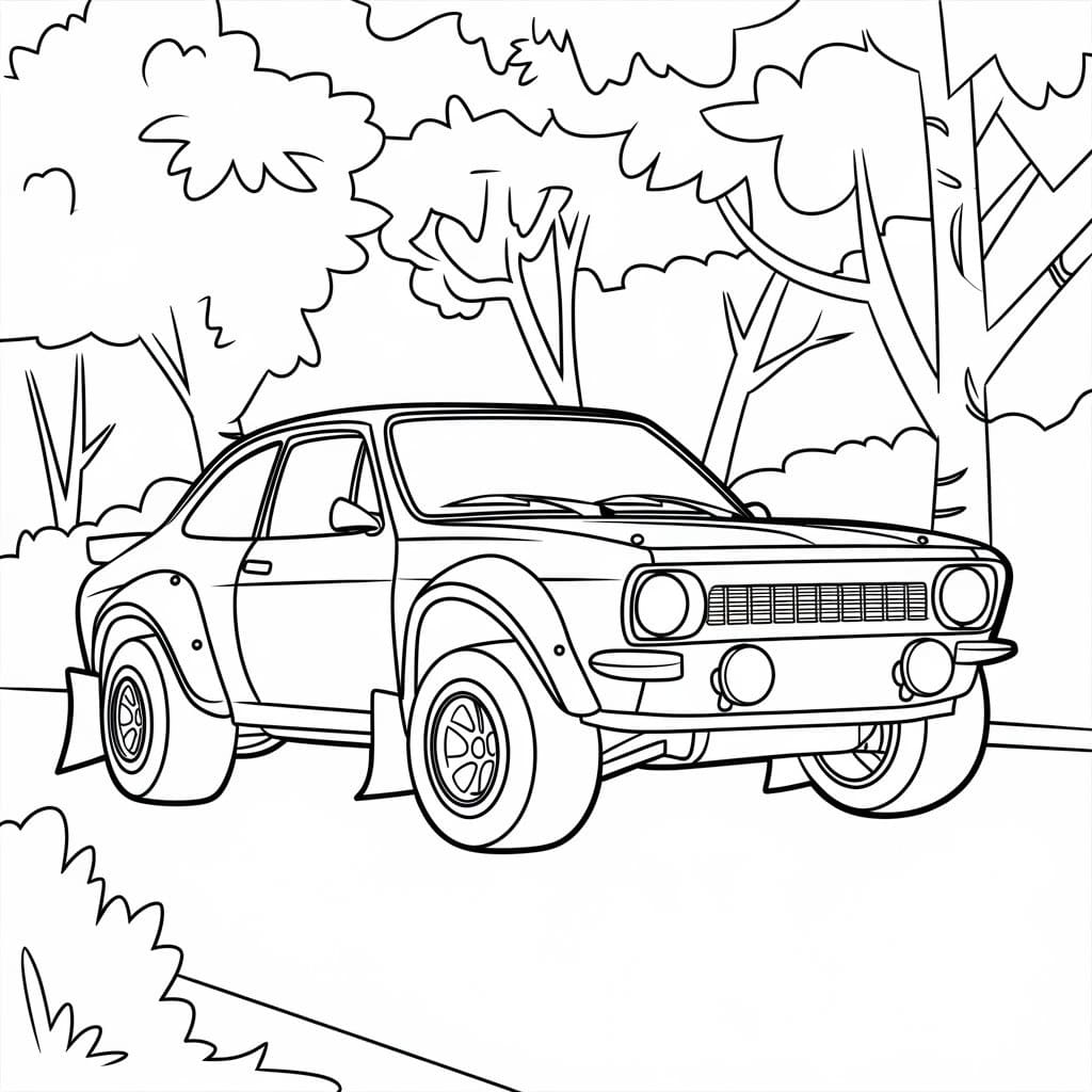 Dibujo para colorear: Coche de Rally (Transporte) #217341 - Dibujos para Colorear e Imprimir Gratis
