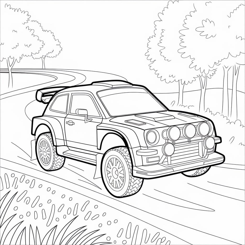 Dibujo gratuito Coche de Rally #217347 de la coleccion Transporte para imprimir