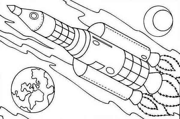 Dibujo para colorear: Cohete (Transporte) #140096 - Dibujos para Colorear e Imprimir Gratis