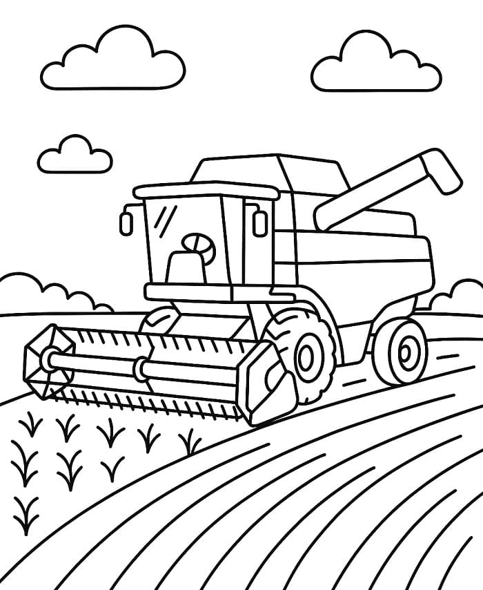 Dibujo gratuito Cosechadora Combinada #221898 de la coleccion Transporte para imprimir