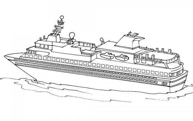 Dibujo para colorear: Cruise ship / Paquebot (Transporte) #140702 - Dibujos para Colorear e Imprimir Gratis