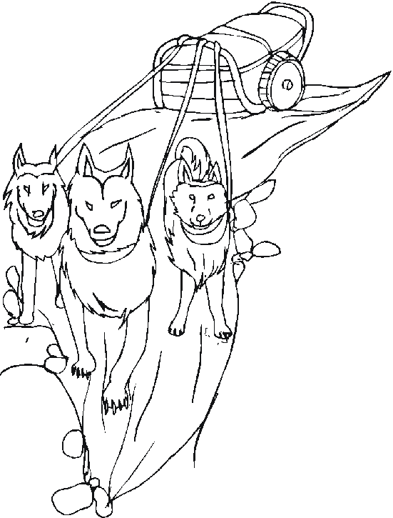 Dibujo para colorear: Dog Sled (Transporte) #142636 - Dibujos para Colorear e Imprimir Gratis