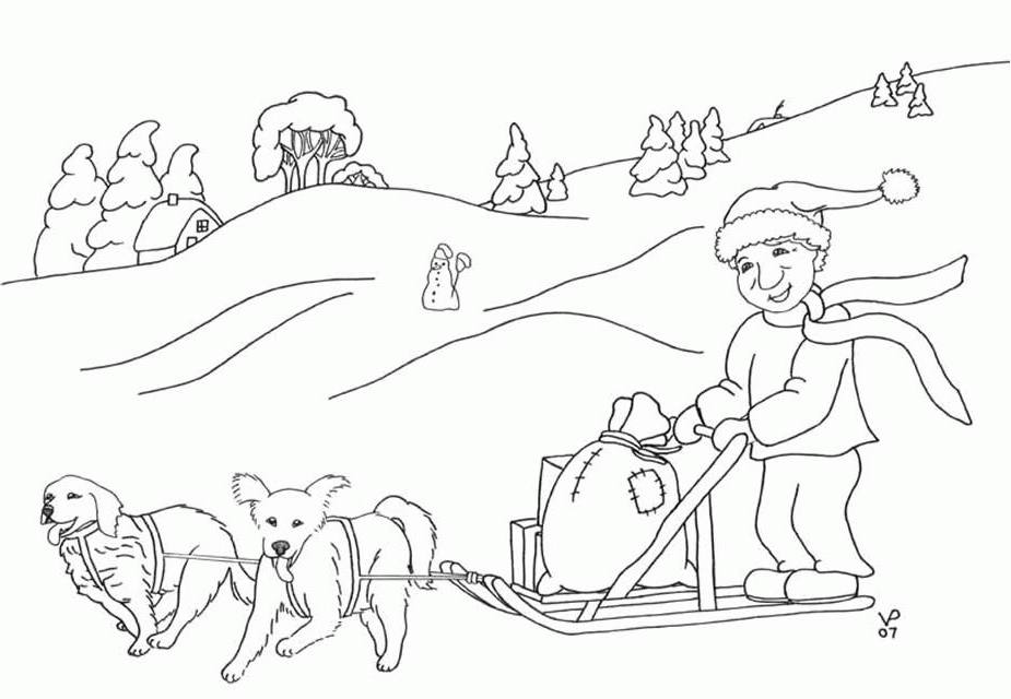 Dibujo para colorear: Dog Sled (Transporte) #142729 - Dibujos para Colorear e Imprimir Gratis