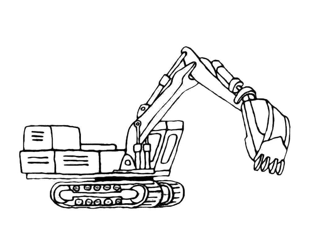 Dibujo para colorear: Excavadora (Transporte) #187901 - Dibujos para Colorear e Imprimir Gratis