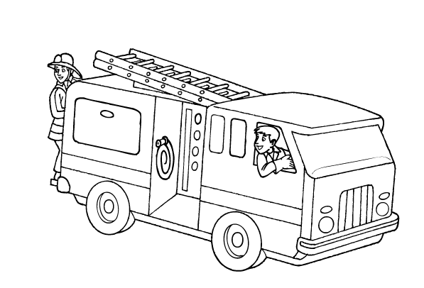 Dibujo para colorear: Firetruck (Transporte) #135812 - Dibujos para Colorear e Imprimir Gratis