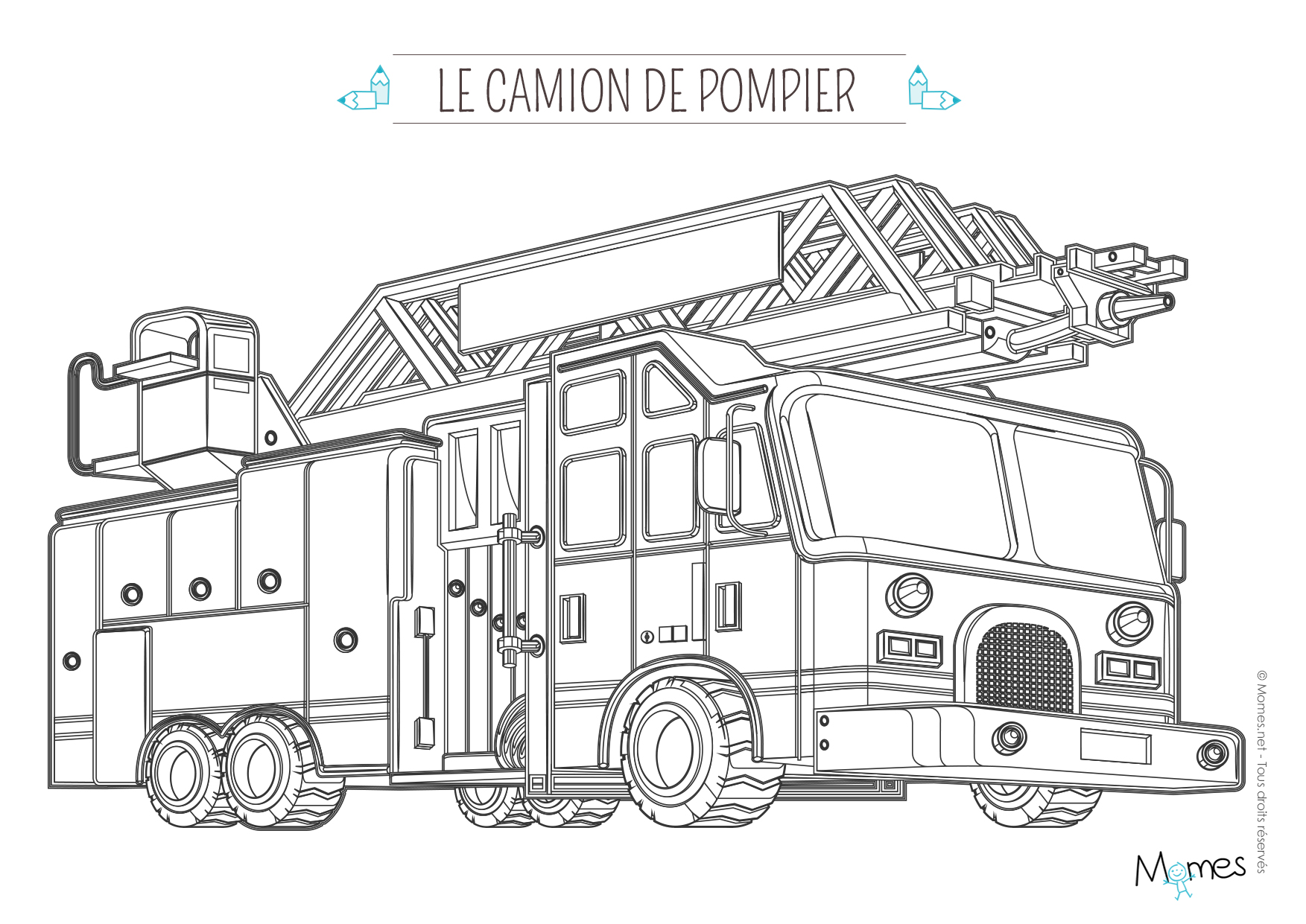 Dibujo para colorear: Firetruck (Transporte) #135826 - Dibujos para Colorear e Imprimir Gratis