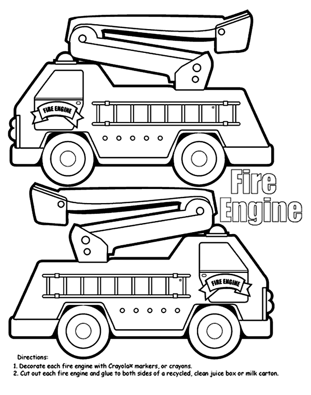 Dibujo para colorear: Firetruck (Transporte) #135847 - Dibujos para Colorear e Imprimir Gratis