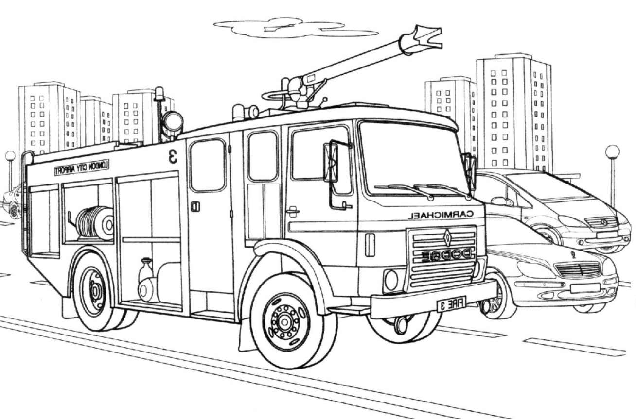 Dibujo para colorear: Firetruck (Transporte) #135854 - Dibujos para Colorear e Imprimir Gratis