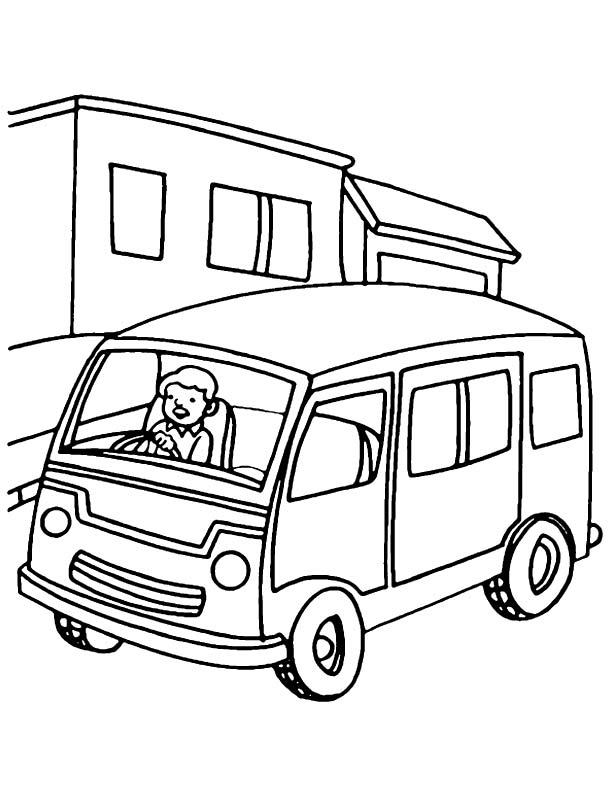 Dibujo para colorear: Furgoneta (Transporte) #145286 - Dibujos para Colorear e Imprimir Gratis