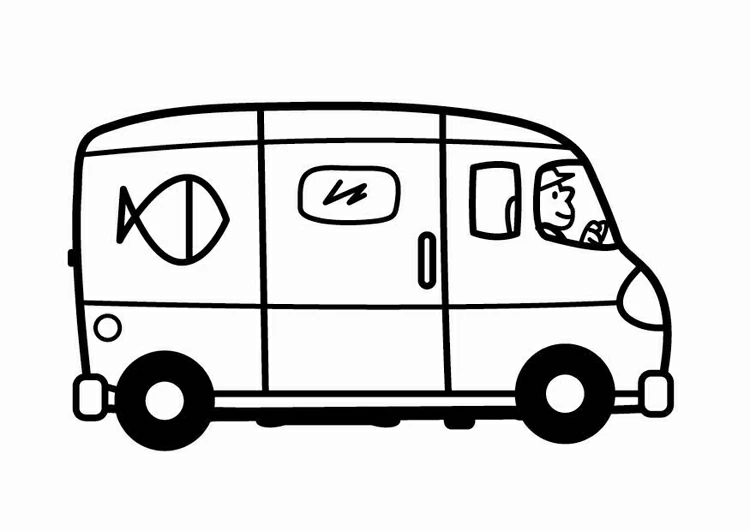 Dibujo gratuito Furgoneta #145401 de la coleccion Transporte para imprimir