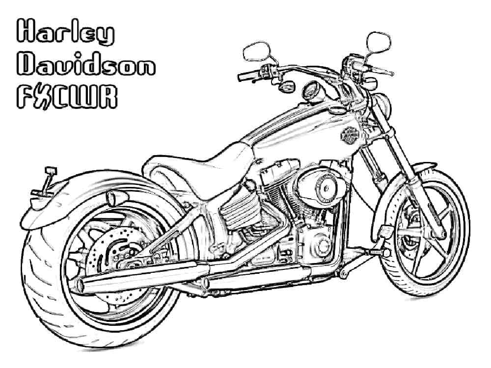Dibujo para colorear: Harley-Davidson (Transporte) #210554 - Dibujos para Colorear e Imprimir Gratis