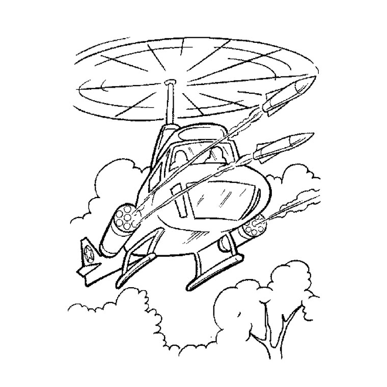 Dibujo para colorear: Helicopter (Transporte) #136052 - Dibujos para Colorear e Imprimir Gratis