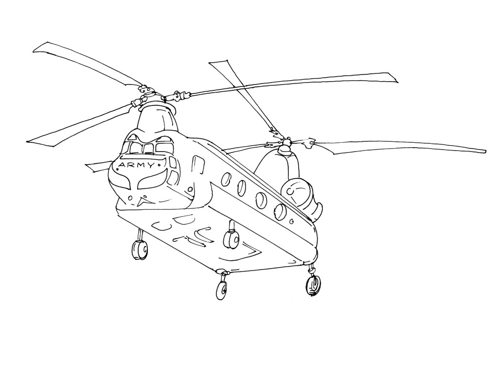 Dibujo para colorear: Helicopter (Transporte) #136055 - Dibujos para Colorear e Imprimir Gratis
