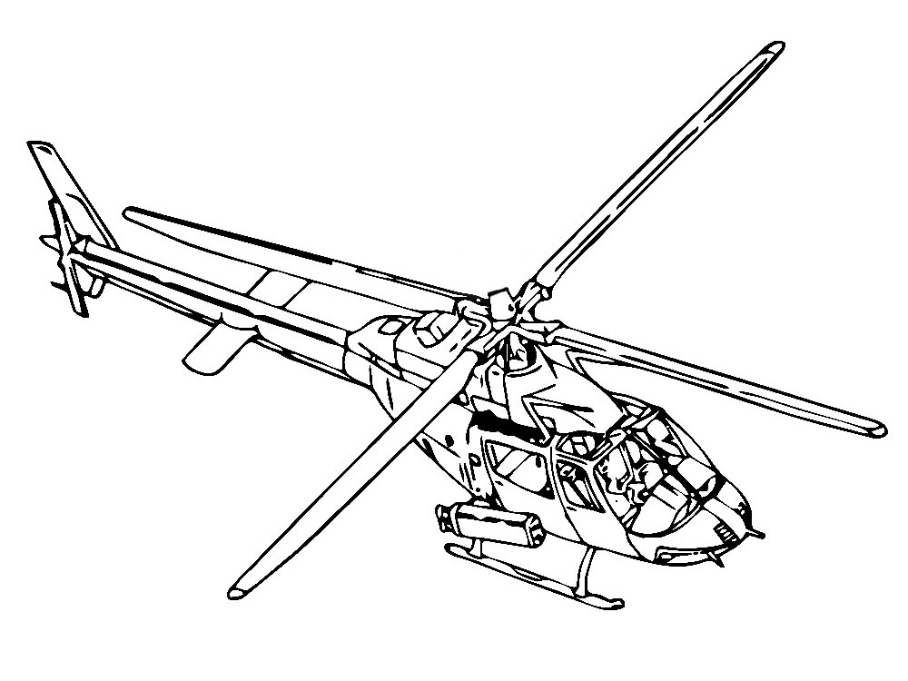 Dibujo para colorear: Helicopter (Transporte) #136199 - Dibujos para Colorear e Imprimir Gratis