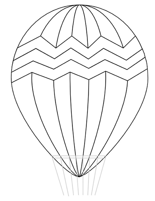 Dibujo para colorear: Hot air balloon (Transporte) #134584 - Dibujos para Colorear e Imprimir Gratis