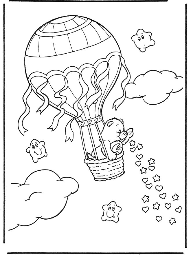 Dibujo para colorear: Hot air balloon (Transporte) #134595 - Dibujos para Colorear e Imprimir Gratis