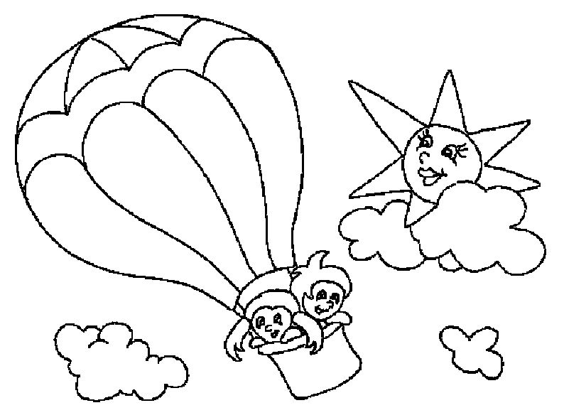 Dibujo para colorear: Hot air balloon (Transporte) #134601 - Dibujos para Colorear e Imprimir Gratis