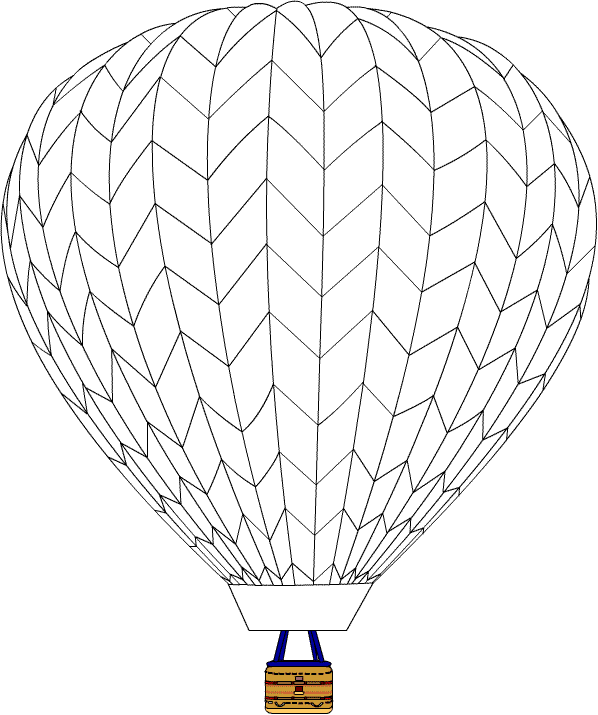 Dibujo para colorear: Hot air balloon (Transporte) #134602 - Dibujos para Colorear e Imprimir Gratis