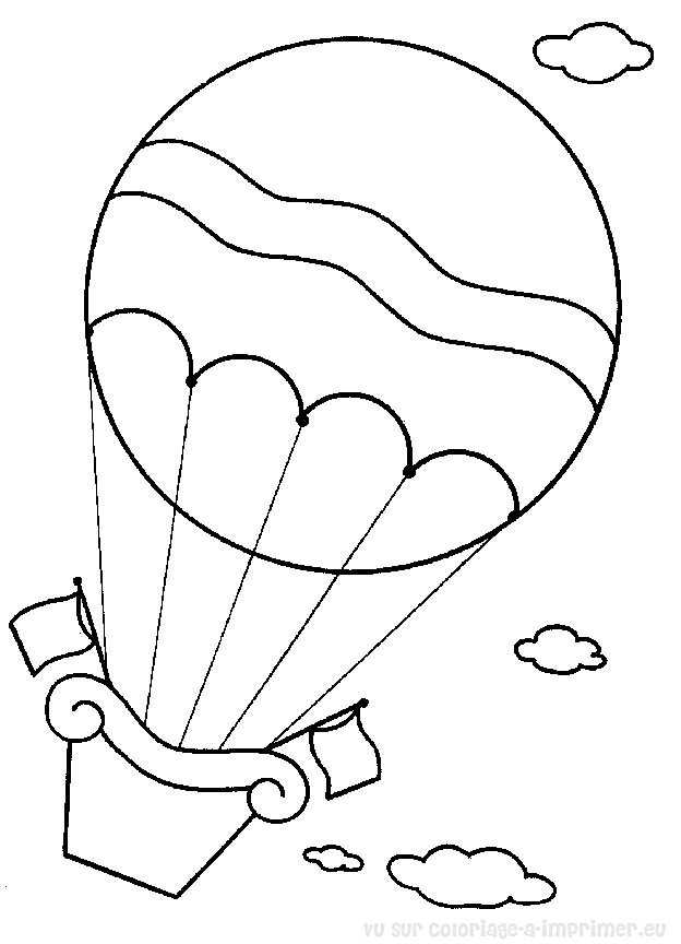 Dibujo para colorear: Hot air balloon (Transporte) #134606 - Dibujos para Colorear e Imprimir Gratis