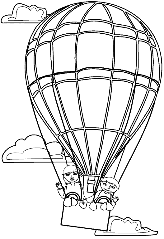 Dibujo para colorear: Hot air balloon (Transporte) #134611 - Dibujos para Colorear e Imprimir Gratis