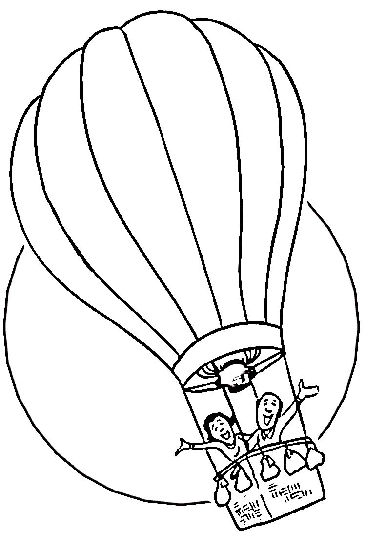 Dibujo para colorear: Hot air balloon (Transporte) #134613 - Dibujos para Colorear e Imprimir Gratis