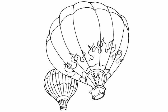 Dibujo para colorear: Hot air balloon (Transporte) #134627 - Dibujos para Colorear e Imprimir Gratis