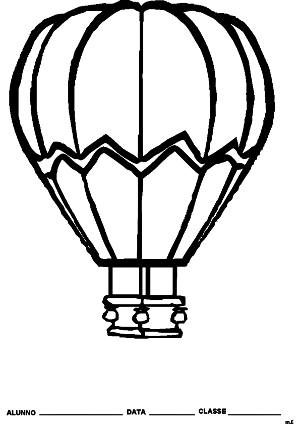 Dibujo para colorear: Hot air balloon (Transporte) #134637 - Dibujos para Colorear e Imprimir Gratis