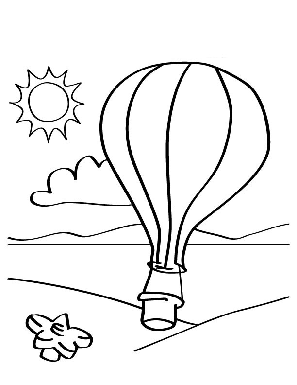 Dibujo para colorear: Hot air balloon (Transporte) #134641 - Dibujos para Colorear e Imprimir Gratis