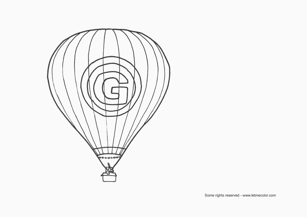 Dibujo para colorear: Hot air balloon (Transporte) #134674 - Dibujos para Colorear e Imprimir Gratis