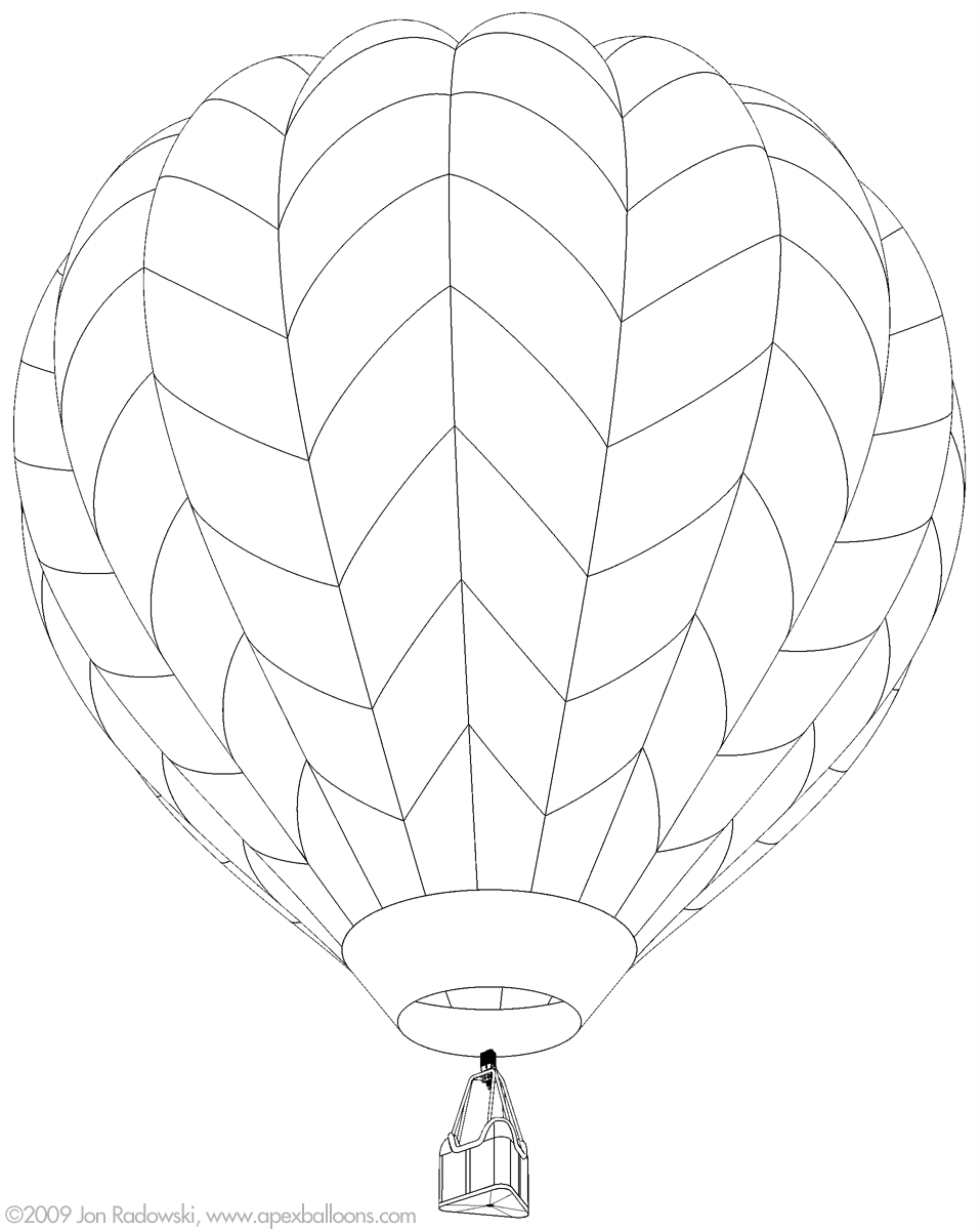 Dibujo para colorear: Hot air balloon (Transporte) #134679 - Dibujos para Colorear e Imprimir Gratis