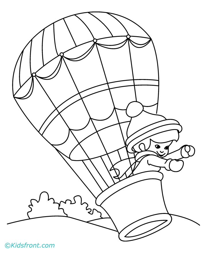 Dibujo para colorear: Hot air balloon (Transporte) #134680 - Dibujos para Colorear e Imprimir Gratis