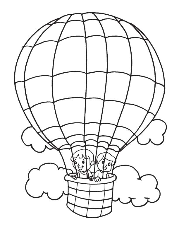 Dibujo para colorear: Hot air balloon (Transporte) #134686 - Dibujos para Colorear e Imprimir Gratis