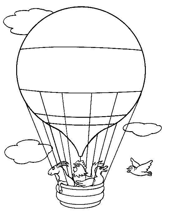Dibujo para colorear: Hot air balloon (Transporte) #134692 - Dibujos para Colorear e Imprimir Gratis
