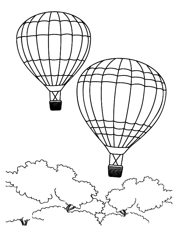 Dibujo para colorear: Hot air balloon (Transporte) #134697 - Dibujos para Colorear e Imprimir Gratis