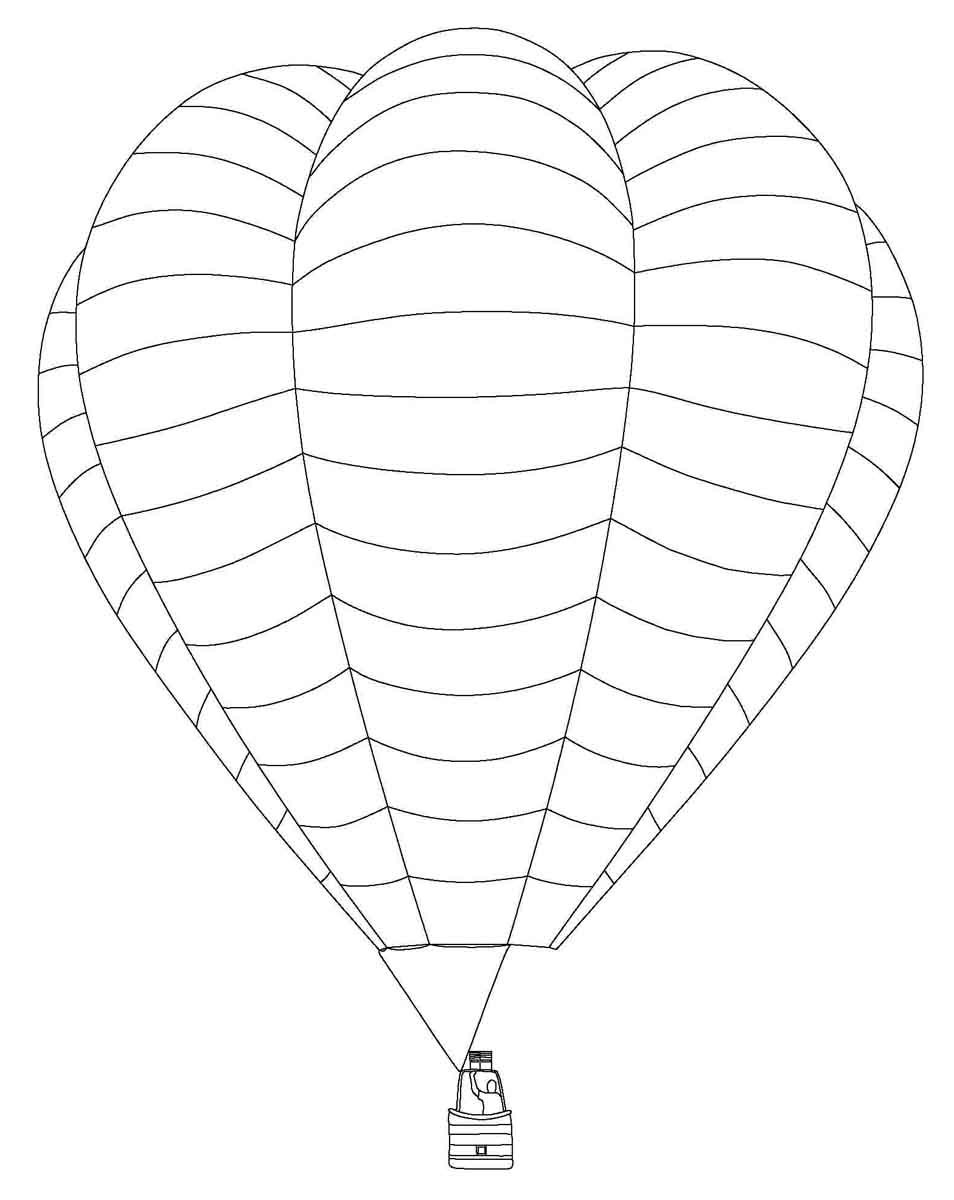 Dibujo para colorear: Hot air balloon (Transporte) #134707 - Dibujos para Colorear e Imprimir Gratis