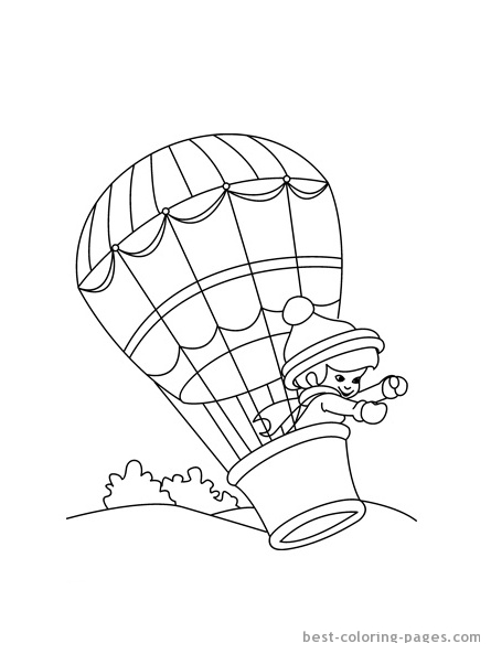 Dibujo para colorear: Hot air balloon (Transporte) #134719 - Dibujos para Colorear e Imprimir Gratis