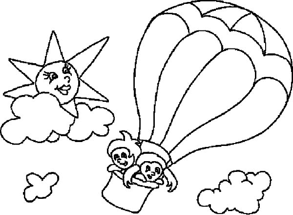 Dibujo para colorear: Hot air balloon (Transporte) #134720 - Dibujos para Colorear e Imprimir Gratis