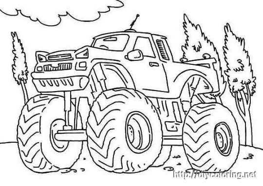 Dibujo para colorear: Monster Truck (Transporte) #141298 - Dibujos para Colorear e Imprimir Gratis