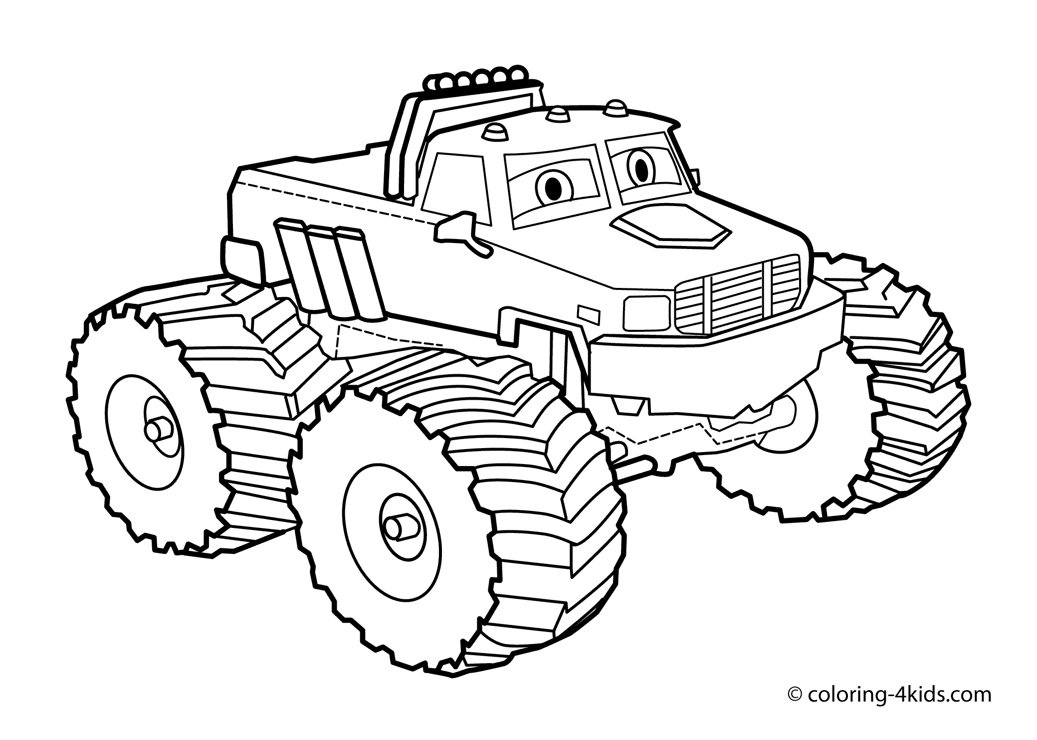 Dibujo para colorear: Monster Truck (Transporte) #141317 - Dibujos para Colorear e Imprimir Gratis