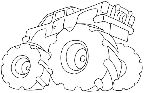 Dibujo para colorear: Monster Truck (Transporte) #141373 - Dibujos para Colorear e Imprimir Gratis