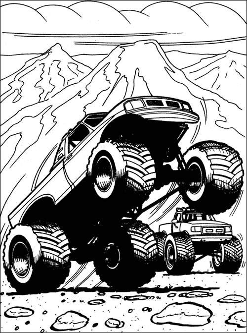 Dibujo para colorear: Monster Truck (Transporte) #141397 - Dibujos para Colorear e Imprimir Gratis