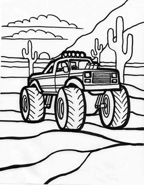 Dibujo para colorear: Monster Truck (Transporte) #141429 - Dibujos para Colorear e Imprimir Gratis