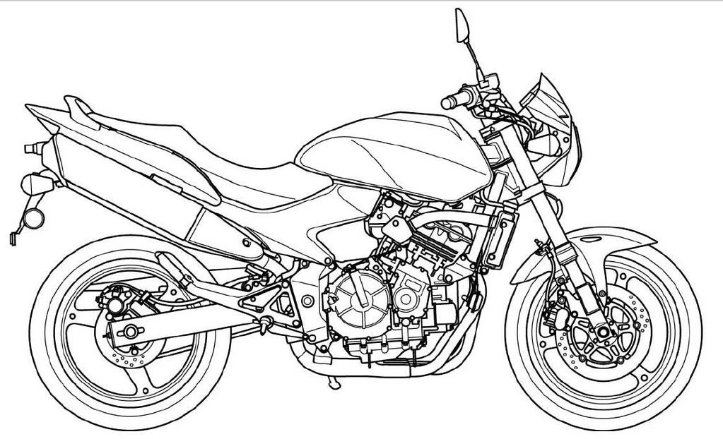Dibujo para colorear: Motocicleta (Transporte) #136261 - Dibujos para Colorear e Imprimir Gratis