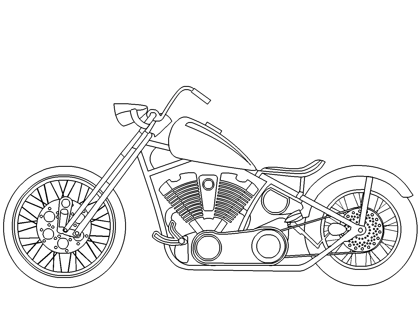 Dibujo para colorear: Motocicleta (Transporte) #136302 - Dibujos para Colorear e Imprimir Gratis