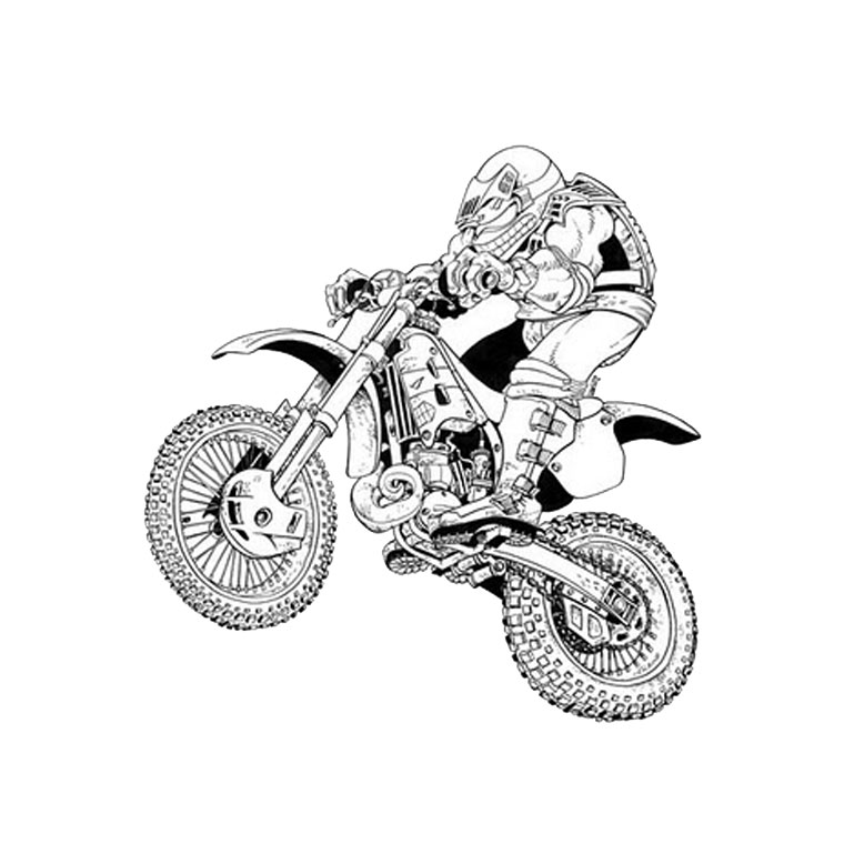 Dibujo para colorear: Motocross (Transporte) #136501 - Dibujos para Colorear e Imprimir Gratis