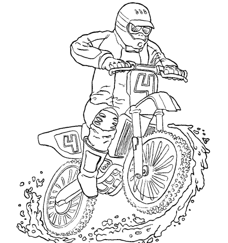 Dibujo para colorear: Motocross (Transporte) #136510 - Dibujos para Colorear e Imprimir Gratis